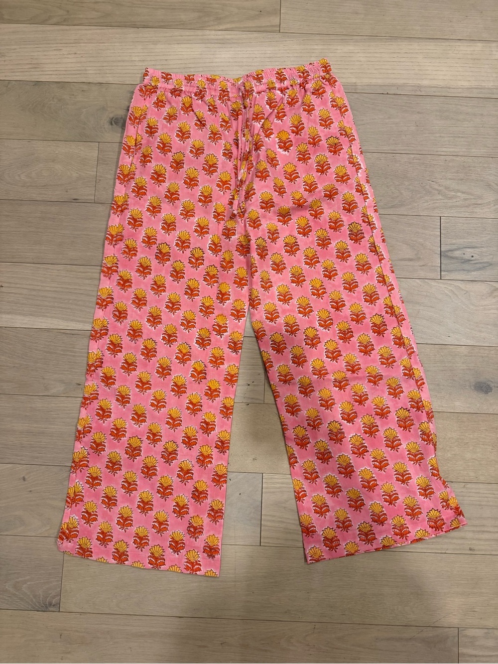 Block Print Drawstring Pants
